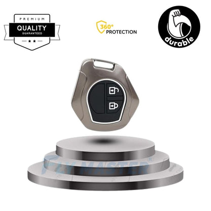 Metal Key Cover Compitable for Suzuki Swift | Ertiga | Wagonr | Celerio | Swift Dzire | Alto | Fronx | Breza | S Presso | Ignis 2 Button Remote Key