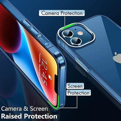 RF REDFOXX Compatible with i-Phone 11 Clear Case | Slim Shockproof Silicon & TPU Back Cover with Camera | Anti-Yellowing Scratch Resistant Transparent Phone Case for iPhone 11 (iPhone 12 Pro)