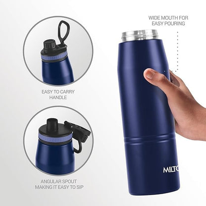 Spare Lid Compatible with Milton Sparkle Thermosteel Bottle | Fits 600ml & 900ml | Easy-Sip Flip Cap with Handle | Leak-Proof Replacement Lid for Hot & Cold Vacuum Flask | Black (Only Lid)