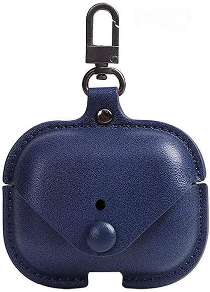 RedFoxx Soft Leather Shockproof Cover Case with Free Keychain Compatible with Apple AIRPODS PRO 2, Leather Case Airpod Pro 2 (Blue)