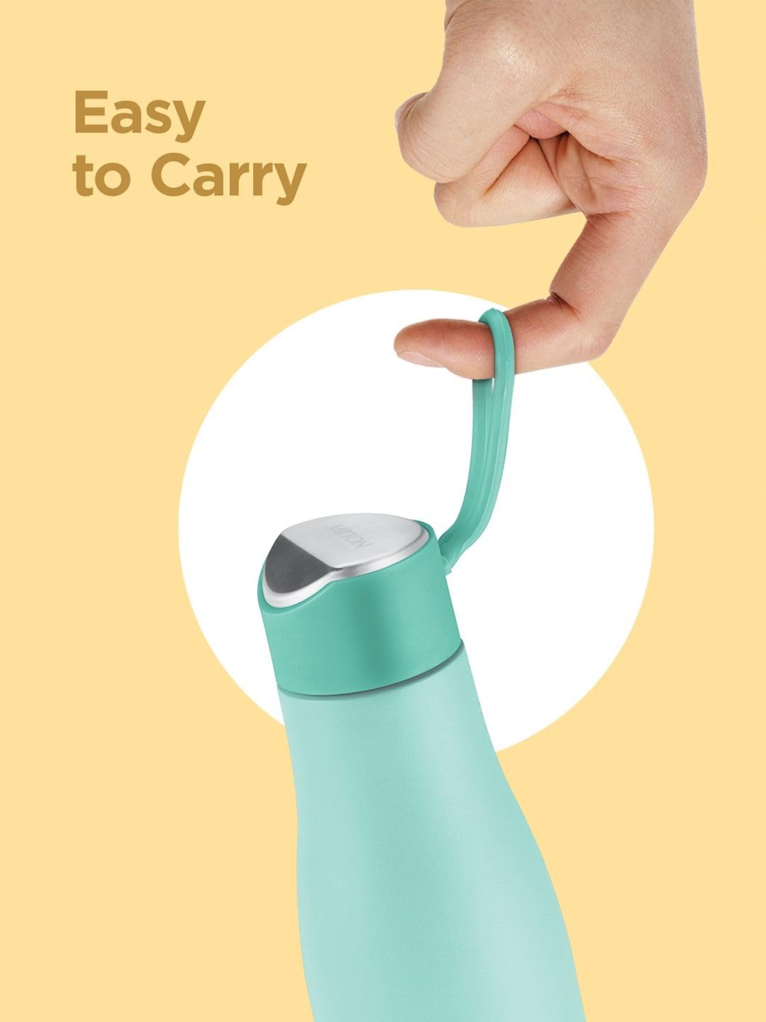 Bottle Spare Lid 600ml/800ml/1000ml (Sea Green) Compatible with Milton Fame Thermosteel Flask | Leak-Proof BPA-Free Replacement Cap | Secure Fit Lid for Hot & Cold Bottles (1 Pc)