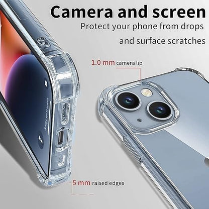 RF REDFOXX Compatible with i-Phone 11 Clear Case | Slim Shockproof Silicon & TPU Back Cover with Camera | Anti-Yellowing Scratch Resistant Transparent Phone Case for iPhone 11 (iPhone 14)