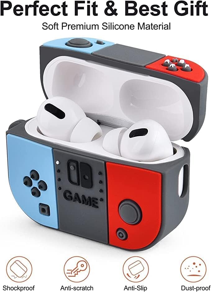 RedFoxx Soft Silicone New 3D Design Cute Anime Shockproof Cover Case with Free Keychain Compatible with Apple AIRPODS PRO 2, (Nintenno Switch)