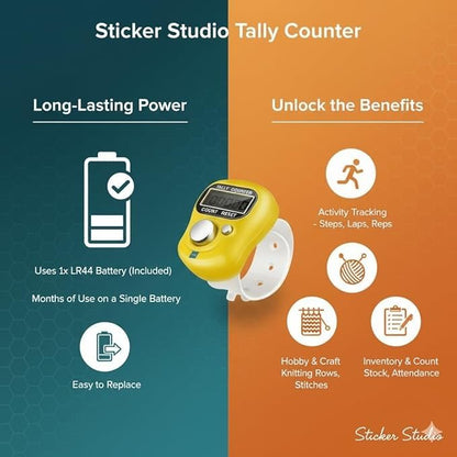 5-Digit Tally Clicker Counter Finger Ring | Electronic Digital Counting Machine for Cricket Umpire, Mantra Jap, Prayer, Meditation & Multipurpose Counting | Pack of 3 (Multicolor, Plastic)