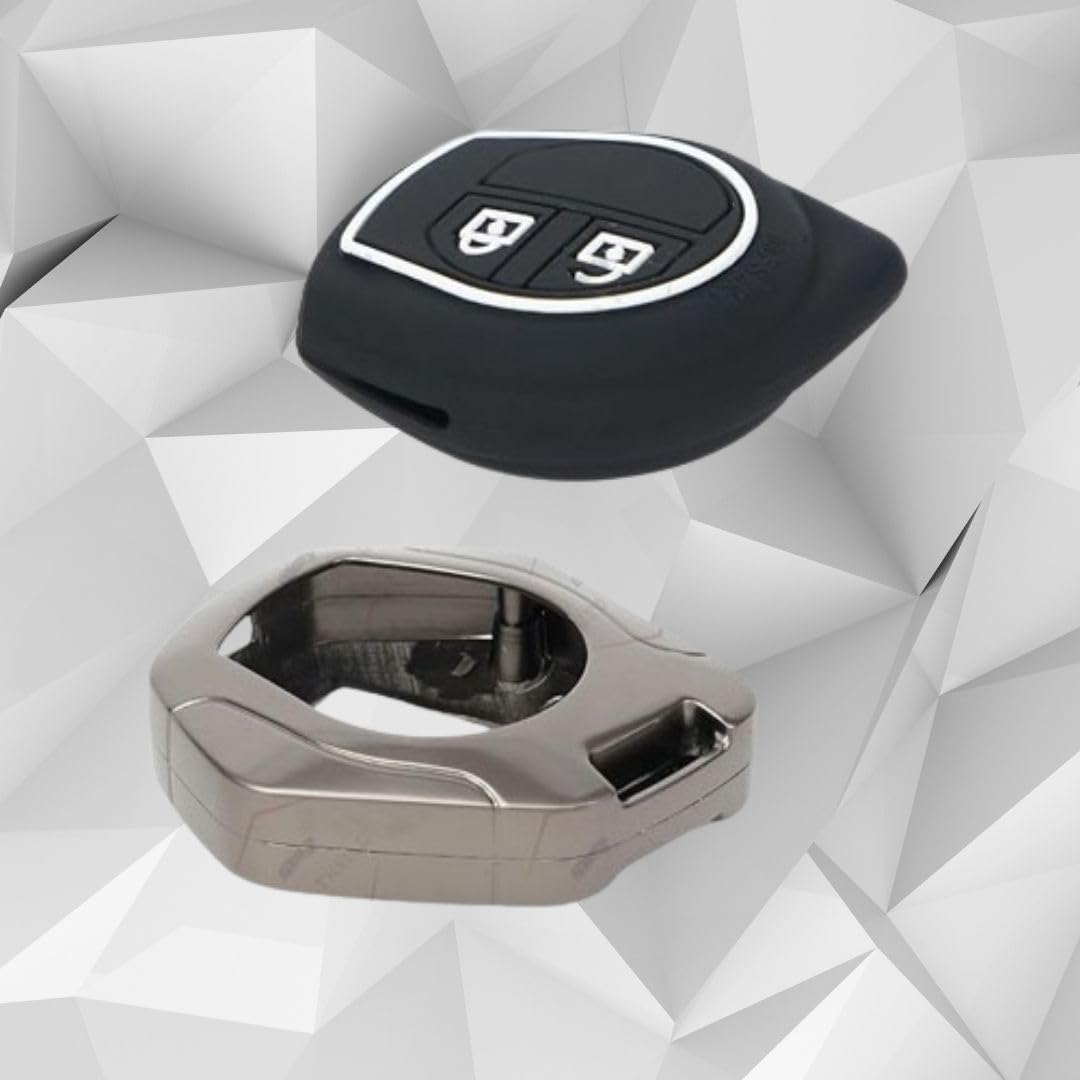 Metal Key Cover Compitable for Suzuki Swift | Ertiga | Wagonr | Celerio | Swift Dzire | Alto | Fronx | Breza | S Presso | Ignis 2 Button Remote Key