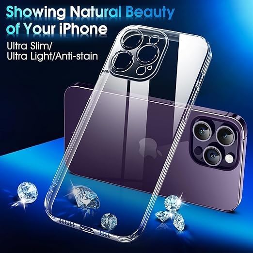 RF REDFOXX Compatible with i-Phone 11 Clear Case | Slim Shockproof Silicon & TPU Back Cover with Camera | Anti-Yellowing Scratch Resistant Transparent Phone Case for iPhone 11 (iPhone 14 Pro)
