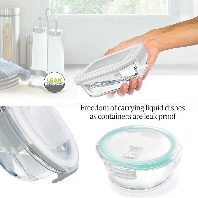 Spare Lid for Treo by Milton Clip Fresh Square Borosilicate Container – Compatible with 320ml Hi-Borosilicate Tiffin | Airtight & Leak-Proof Replacement Cover (1 Pc, Transparent)