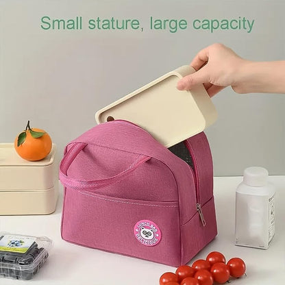 RF REDFOXX Insulated Lunch Bag for Women & Men – Reusable Lunch Box Tote with Zipper Closure for Office, School & Picnic – 1 Pc (Color May Vary)