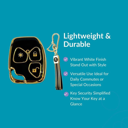 Premium TPU Key Cover for Mahindrra Xyllo & Quannto Remote Key 3 Button Soft, Flexible Comfort, Lightweight Design & Stylish Protection and Durability (Black with Keychain).
