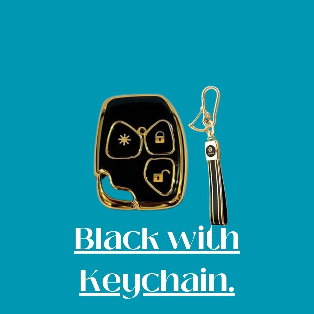 Premium TPU Key Cover for Mahindrra Xyllo & Quannto Remote Key 3 Button Soft, Flexible Comfort, Lightweight Design & Stylish Protection and Durability (Black with Keychain).