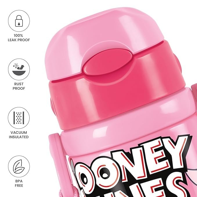 Spare Charmy Complete Lid Compatible with Milton Charmy Thermosteel Kids Water Bottle | Fits 330ml, 350ml & 450ml Bottles | Leak-Proof Replacement Lid | BPA-Free Food-Grade Plastic | Pink (Only Lid)