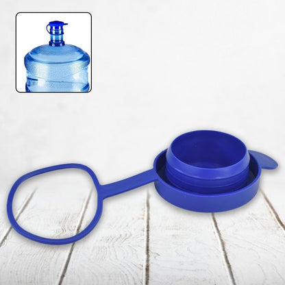 Silicone Water Jug Cap for 20L Bottle Pack of 4 | Reusable Leakproof Water Can Lid with Handle | Dustproof Cover for Bubble Top Water Dispenser Bottle (Blue)
