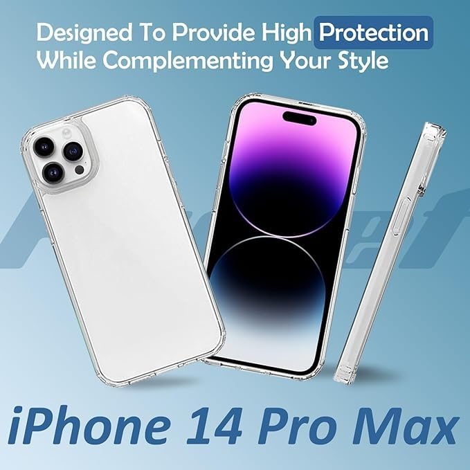 RF REDFOXX Compatible with i-Phone 11 Clear Case | Slim Shockproof Silicon & TPU Back Cover with Camera | Anti-Yellowing Scratch Resistant Transparent Phone Case for iPhone 11 (iPhone 14 Pro Max)