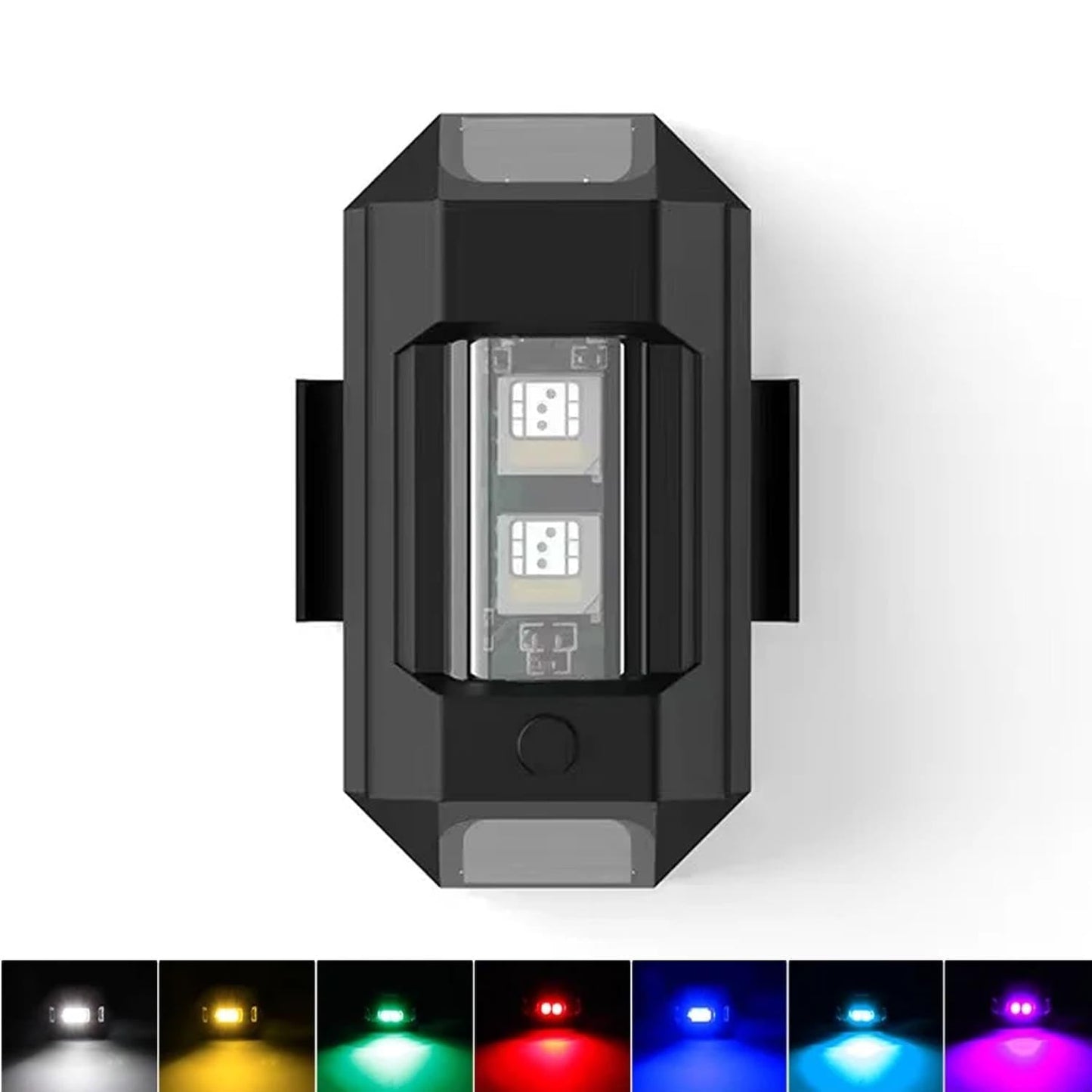 LED Strobe Light, 7 Colors, Rechargeable Waterproof Warning Signal, Universal for Bikes, Cars, Motorcycles, Drones