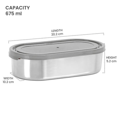 Spare Oval Tiffin Lid 650–675ml | Leak-Resistant Spare Cover Compatible with Milton Steel Refresh Lunch Box | Tight Fit Replacement Container Lid (Beige)