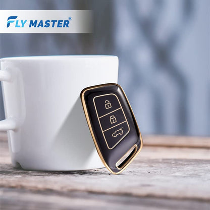 TPU Key Cover Compatible with MG Hector 3rd. (Black)
