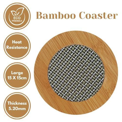 RF REDFOXX Eco-Friendly Bamboo Wooden Coasters for Home Pan Pot Holder for Dining Table Heat Pad for Kitchen - Pack of 2