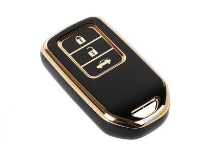RF REDFOXX Double TPU Material Key Cover, Key Shell Compatible with Honda City, Civic, Jazz, Amaze, CR-V, WR-V, BR-V Smart Key 3 Button Smart Key Cover Light Weight Push Button Start (Pack of 1)