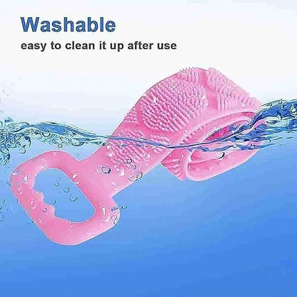 Silicone Body Back Scrubber – Double-Sided Exfoliating Belt for Shower | Deep Cleaning & Massage | Dead Skin Remover for Men & Women | Easy to Use & Clean Bathing Brush Strap