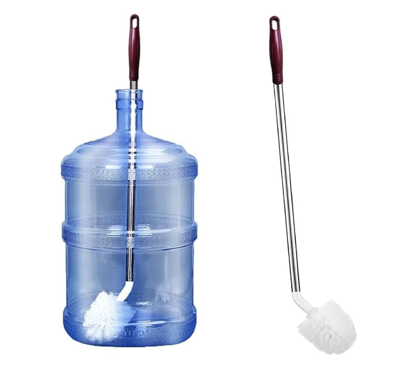 20L Water Can & Dispenser Cleaning Brush – 360° Rotating Nylon Bristles for Wet and Dry Cleaning | Heavy-Duty Long Handle Brush for Bottles, Jars, Water Cans (Multicolor)