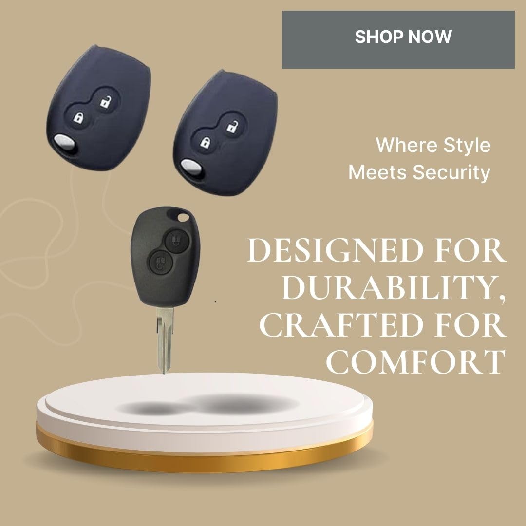 Premium Silicone Key Cover for Renault Duster, Logan, Verito (2008-2018) – Durable Protection, Stylish Design, Comfortable Grip, and Easy Access to Buttons (Pack of 1).