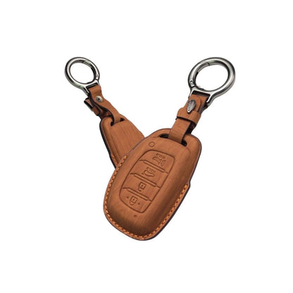 Vegan Leather Key Cover for Hy-undi 3-Button Flip Key ? Fits i2-0, CreEta, VenIue, Tuc-Son, Alcaz-ar, Ver-na, Xc-ent, Aura, Elantra (3-Button Smart Key).