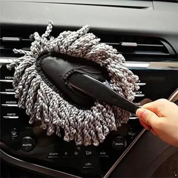 RF REDFOXX Mini Microfiber Duster Interior Multi-Purpose Duster Brush with Handle for Car Cleaning (Pack of 1).