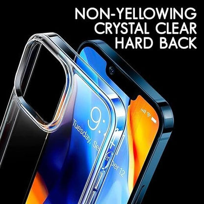 RF REDFOXX Compatible with i-Phone 11 Clear Case | Slim Shockproof Silicon & TPU Back Cover with Camera | Anti-Yellowing Scratch Resistant Transparent Phone Case for iPhone 11 (iPhone 12 Pro)