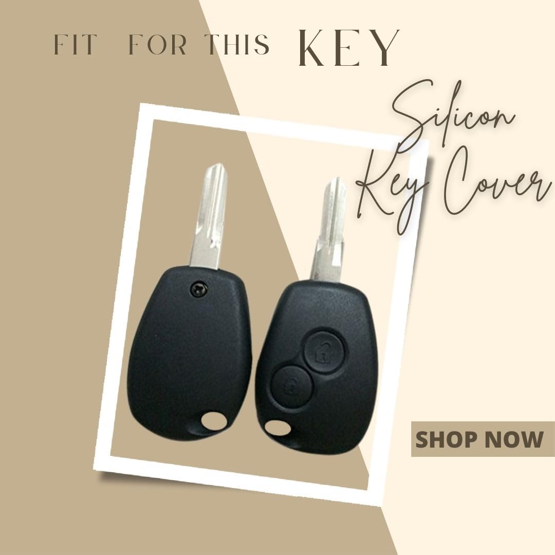 Premium Silicone Key Cover for Renault Duster, Logan, Verito (2008-2018) – Durable Protection, Stylish Design, Comfortable Grip, and Easy Access to Buttons (Pack of 1).