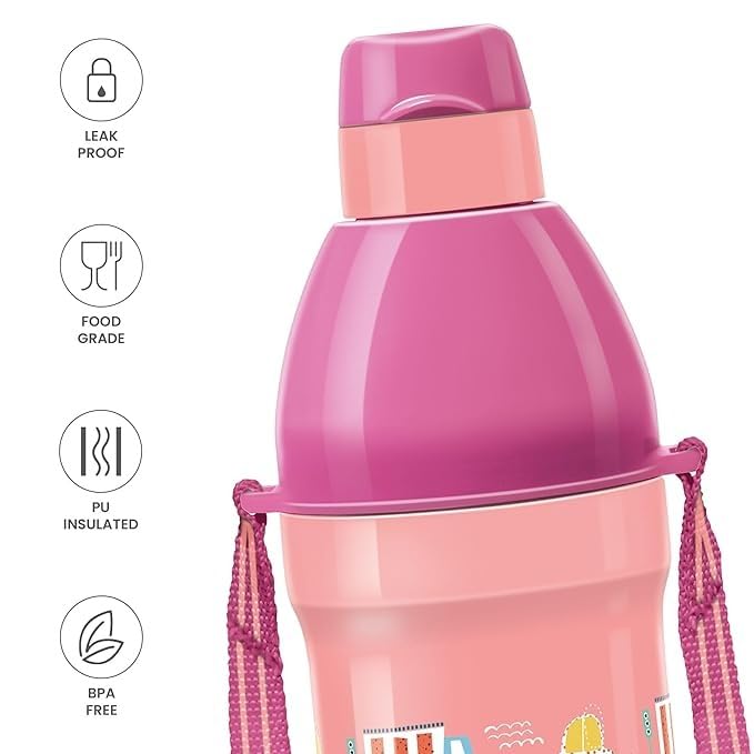 Spare Lid Compatible with Milton Kool Joy/Kool Steelight Water Bottle | Fits 600ml | Leak-Proof Replacement Lid | BPA-Free | Pink