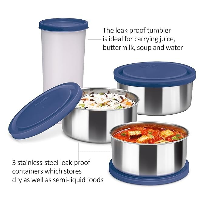 Spare Lid Compatible with Milton Ranger Tiffin Mono | Fits 200ml / 350ml / 500ml Containers | Leak-Proof Replacement Tiffin Lid | Blue