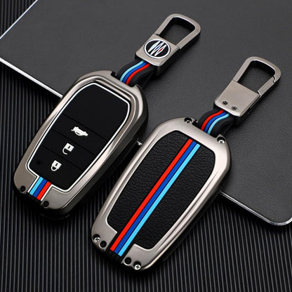 Keychain Metal Shell & Soft Silicone Full Protection Key Case Holder Compatible with Toyota Fortuner, Fortuner Legender, Innova Hycross 3 Button Smart Key