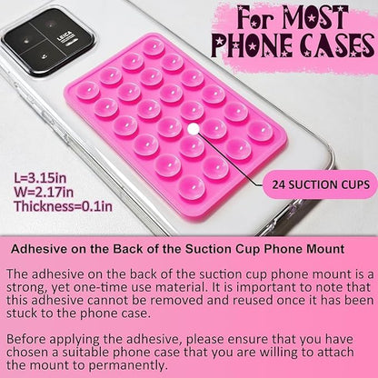 RF REDFOXX Suction Phone Case (Pack of 3, Multicolour) – Anti-Slip Silicone Back Cover, Multipurpose Hands-Free Sticky Pads for Selfies, Videos, Mirror, Shower, Car Dashboard & Windshield Mount.