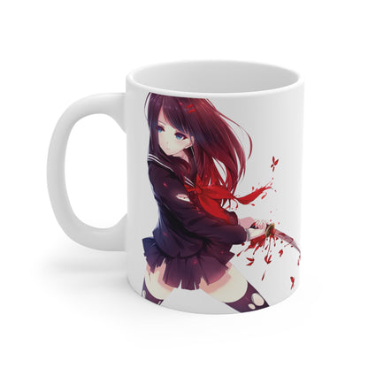 RF REDFOXX Hinata Hyuga Anime Character Design Ceramic Coffee Mug, 350 ml, White