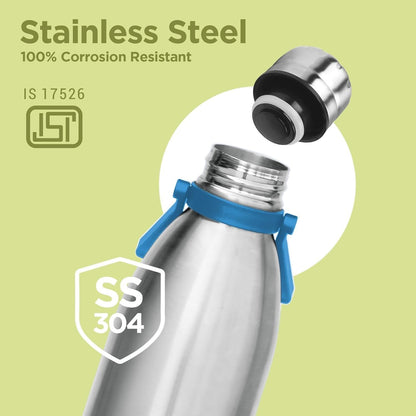 Spare Lid with Handle for Milton Duo DLX/Diamond Thermosteel Flask (1750ml, 2000ml, 2200ml) | Stainless Steel Leak-Proof Replacement Cap | 24 Hours Hot & Cold (Silver)