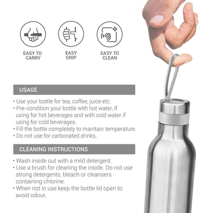 Spare Lid Compatible with Milton New Smarty Thermosteel Bottle (600ml, 730ml, 900ml) – White | Leak-Proof ISI Certified Replacement Cap | BPA-Free Secure Fit (Only Lid)