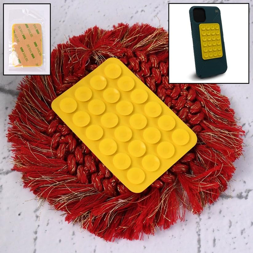 RF REDFOXX Suction Phone Holder Pad for Mobile – Reusable Sticky Grip Mount (1 Pc, Mix Color) | Anti-Slip Silicone Phone Back Pad for Table, Wall, Car Dashboard – Universal Compatibility