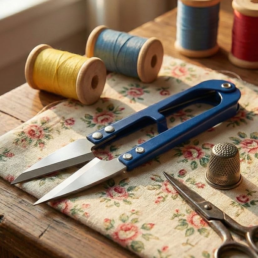 Mini Sewing Scissors Thread Cutter | Portable Embroidery Snips with Ergonomic Handle | Sharp Stainless Steel Yarn Cutter for Tailoring, Stitching, Craft, Fishing Line & DIY (1 Pc)