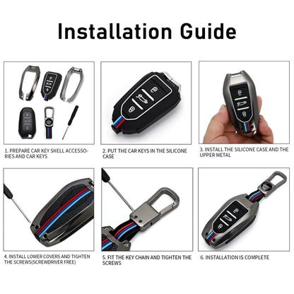 Premium Metal Car Key Case Cover Compatible with Toyota Old Innova, Fortuner, Corolla & Camry | 2 Button Smart Key Cover | Full Metal Protection with Low-Light Visibility Feature | Black (Pack of 1)