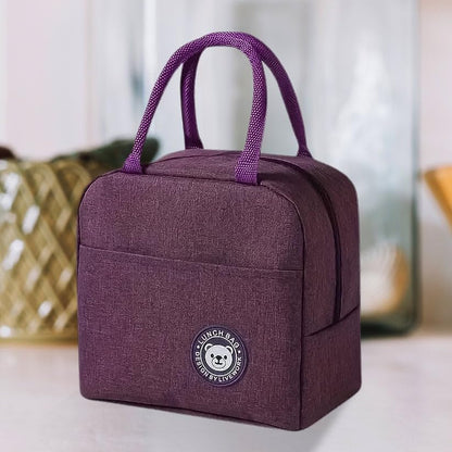 RF REDFOXX Insulated Lunch Bag for Women & Men – Reusable Lunch Box Tote with Zipper Closure for Office, School & Picnic – 1 Pc (Color May Vary)
