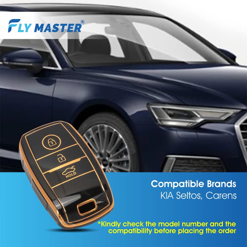TPU Key Cover Compatible with Ford Aspire Figo Endeavour New Ecosport New Fiesta 2ND. (Black)