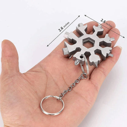 RF REDFOXX All in 1 Multi-Tool, High-Carbon Steel Spanner, Portable Hex Wrench, Keychain Screwdriver, Bottle Opener, Outdoor Wrench Hand Tool (Silver).