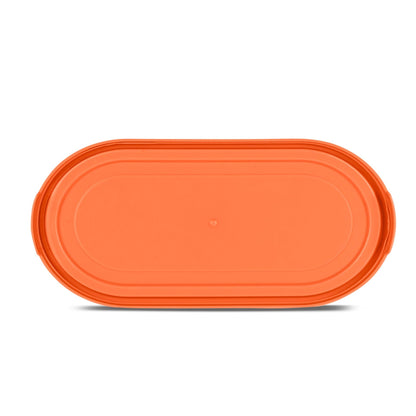 Spare Oval Container Lid Compatible with Milton Steel Refresh Tiffin | Fits 650ml–675ml Oval Container | Leak-Resistant Replacement Lid | Orange