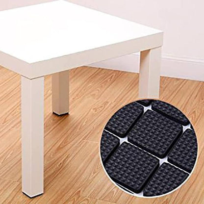 RF REDFOXX 18Pc Self Adhesive Black Square Soft EVA Like Rubber Furniture Protection Non Slip Anti Skid Scratch Proof Buffer Bumper Floor Noise Insulation Bush Leg Pads Guards