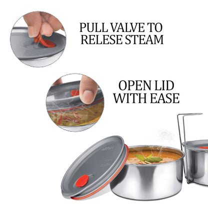 Spare Lid Compatible with Milton Econa Deluxe Container (2L/3L/4L) | Leak-Proof Assembly Lid for Stainless Steel Lunch Box | BPA-Free Replacement Cap (1 Pc)