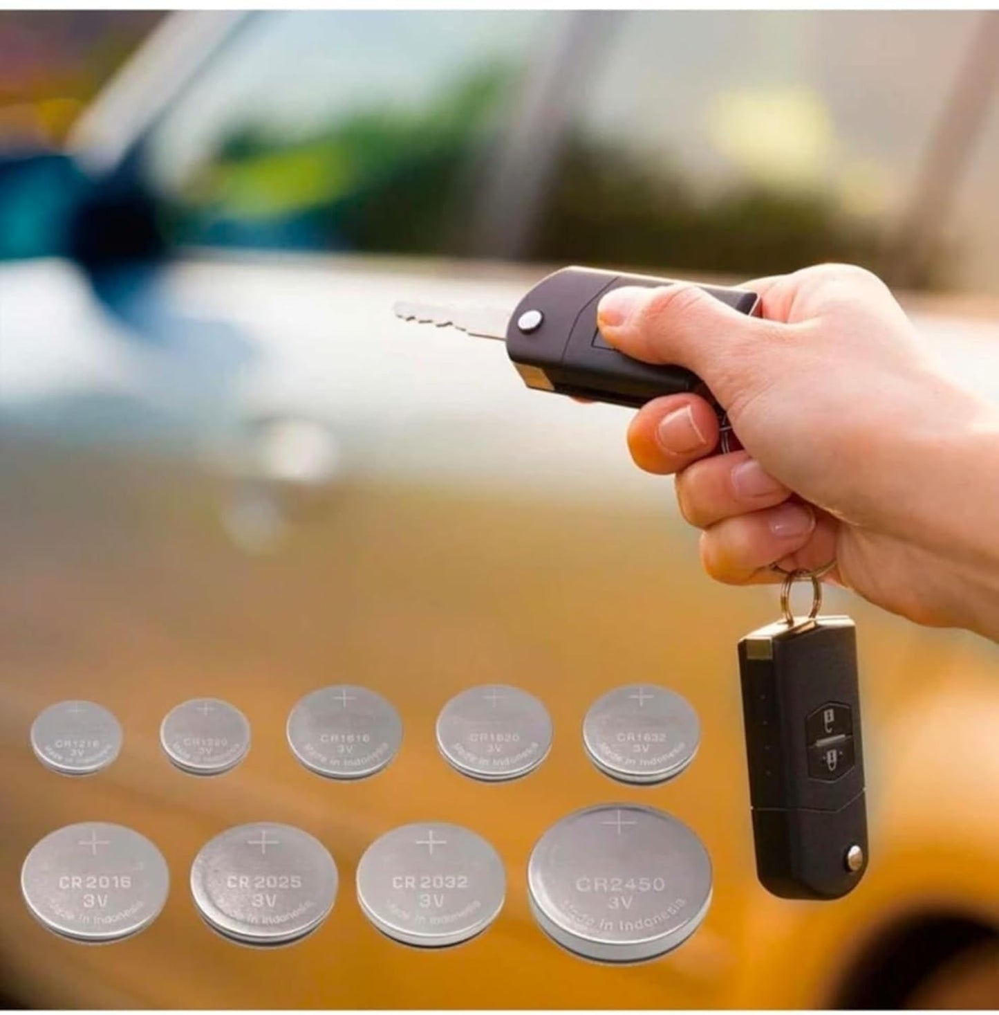 CR2450 3V Lithium Button Cell Coin Battery Long Lasting Power for Car Key Remote, Weighing Scale, Calculator, Toys & Electronic Devices (Pack of 1)