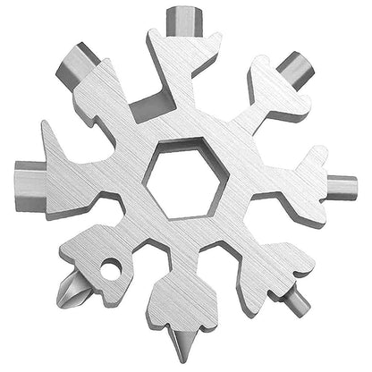 RF REDFOXX All in 1 Multi-Tool, High-Carbon Steel Spanner, Portable Hex Wrench, Keychain Screwdriver, Bottle Opener, Outdoor Wrench Hand Tool (Silver).