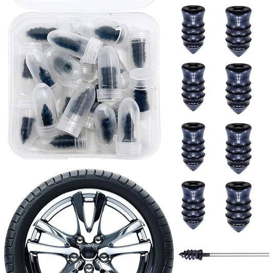 RF REDFOXX 10pcs Tubeless Tyre Repair Nails, Rubber Screw Tyre Plugs Self-Service Vacuum Tire Repair Nail Kit – Quick Puncture Repair Tools for Auto, Motorcycle, Car, Truck, and Tractor.