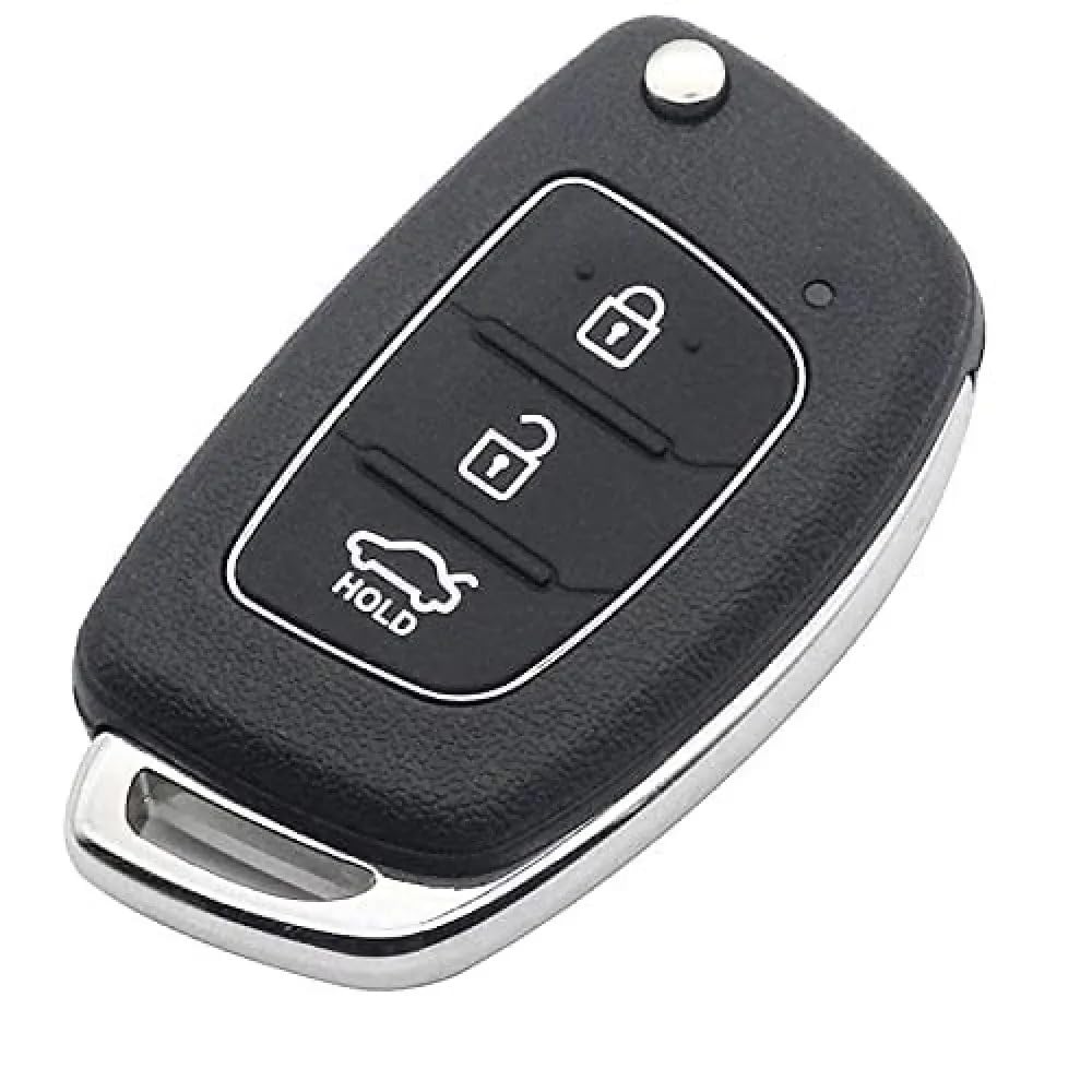 Replacement Remote Key Shell Compatible with Hyundai i20, Verna, Xcent & Grand i10 | Car Key Fob Case Housing | Durable ABS Plastic | Black (Pack of 1)
