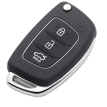 Replacement Remote Key Shell Compatible with Hyundai i20, Verna, Xcent & Grand i10 | Car Key Fob Case Housing | Durable ABS Plastic | Black (Pack of 1)